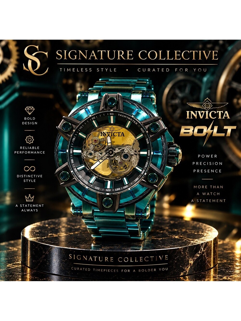 Invicta Men's Bolt Ghost Phantom Automatic Skeleton Watch (50784) NEW-Warrant!